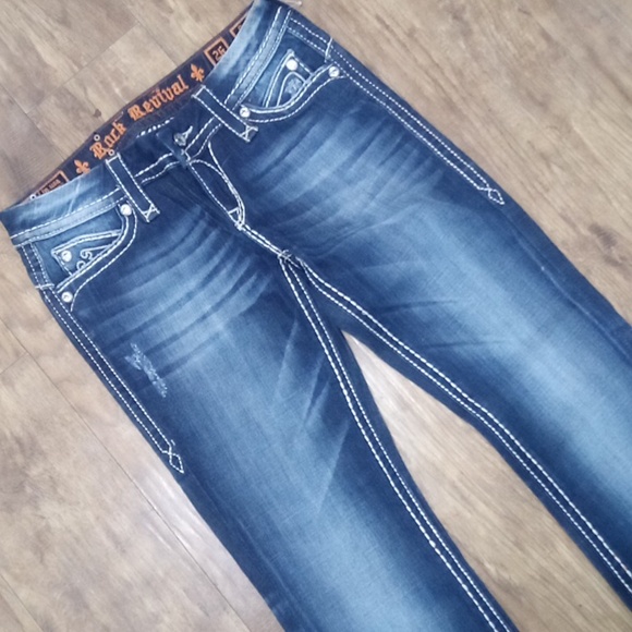 Rock Revival Women's 26 Bootcut Sasha Embellished Embroidered NWOT - Picture 5 of 13
